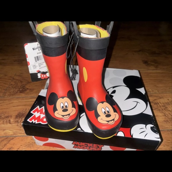 Western Chief Mickey Mouse Red Rain Boots  Size 5 Toddler - Picture 3 of 10